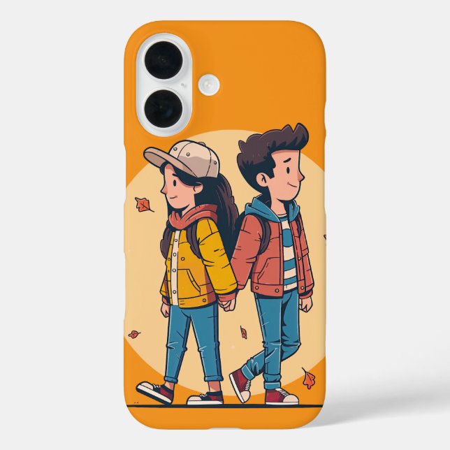 Ein paar Händchen, die im Herbst zusammenlaufen Case-Mate iPhone Hülle (Rückseite)