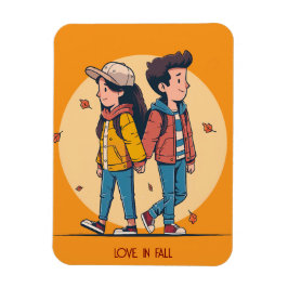 Ein paar Händchen, die im Herbst zusammenlaufen Magnet