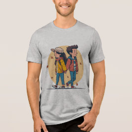 Ein paar Händchen, die im Herbst zusammenlaufen Tri-Blend Shirt
