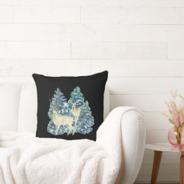 Ein Paar Hirsche im Winterwald Kissen