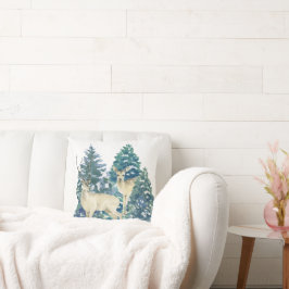 Ein Paar Hirsche im Winterwald Kissen