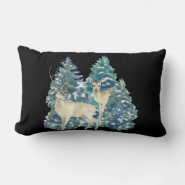 Ein Paar Hirsche im Winterwald Lendenkissen