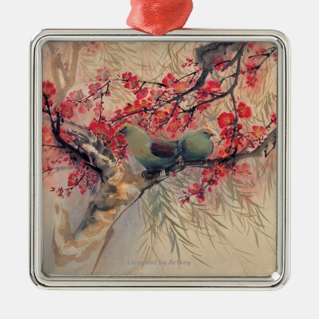 Ein Paar im Frühjahr Ornament Aus Metall (Vorne)