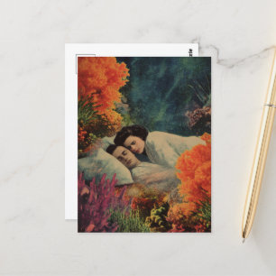 Ein Paar in einem Unterwasserhotel Schlafzimmer Su Postkarte