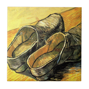 Ein Paar Lederschuhe von Vincent van Gogh Fliese