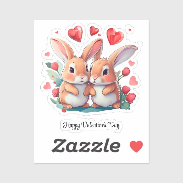 Ein paar lustige Aquarellkaninchen Aufkleber (Blatt)