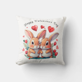 Ein paar lustige Aquarellkaninchen Kissen