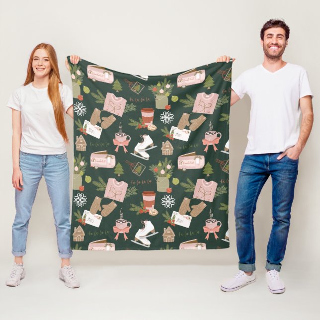 Ein paar meiner liebsten Weihnachten Dinge dunkelg Fleecedecke (Beispiel)