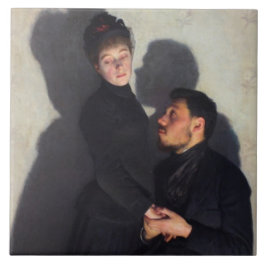 Ein Paar mit Schatten (von Emile Friant) Fliese