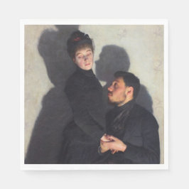Ein Paar mit Schatten (von Emile Friant) Serviette