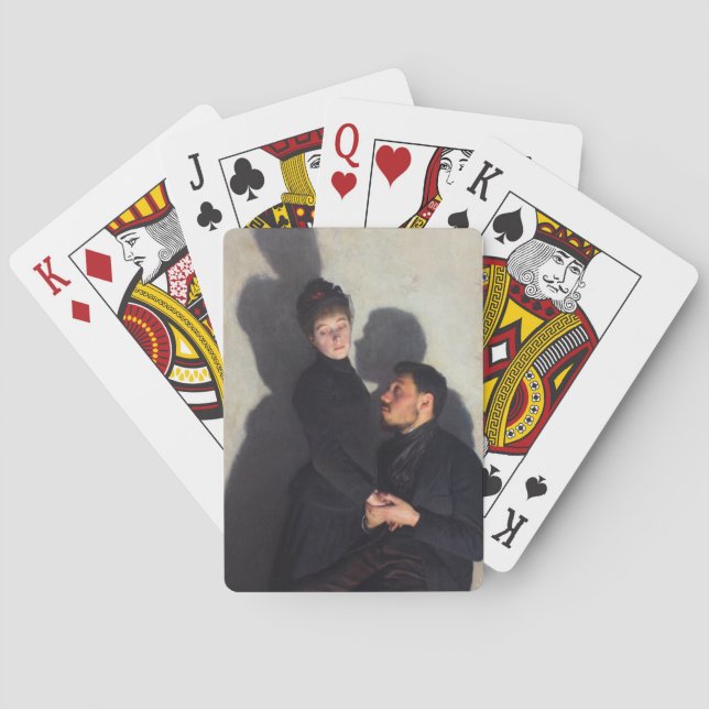 Ein Paar mit Schatten (von Emile Friant) Spielkarten (Rückseite)