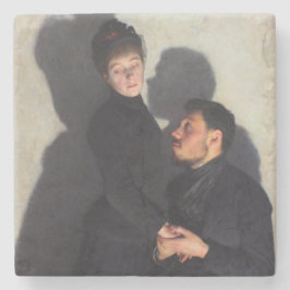Ein Paar mit Schatten (von Emile Friant) Steinuntersetzer