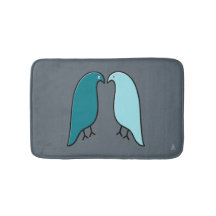 Ein Paar moderner Lovebirds - Aqua, Aquamarin, dun