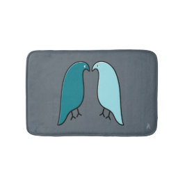Ein Paar moderner Lovebirds - Aqua, Aquamarin, dun Badematte