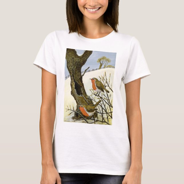 Ein Paar Rotkehlchen T-Shirt (Vorderseite)