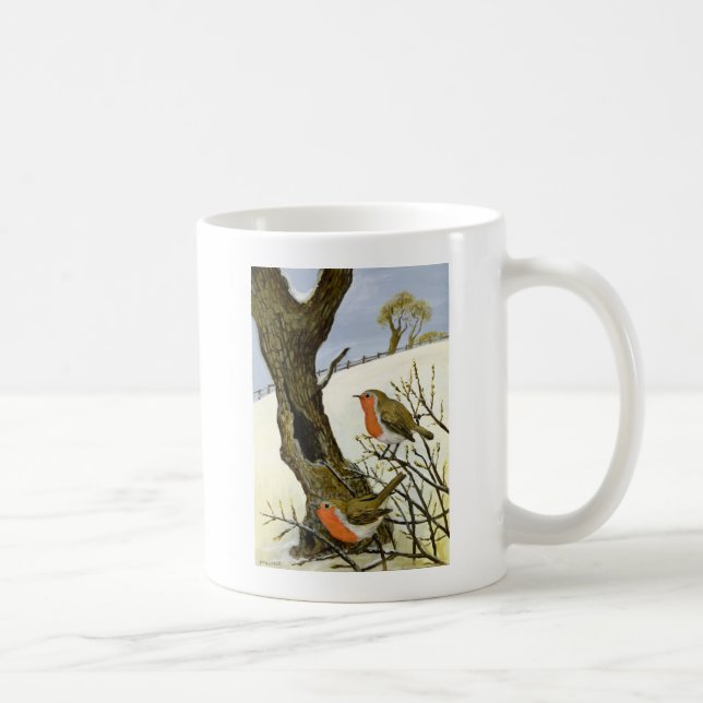 Ein Paar Rotkehlchen Tasse (Rechts)