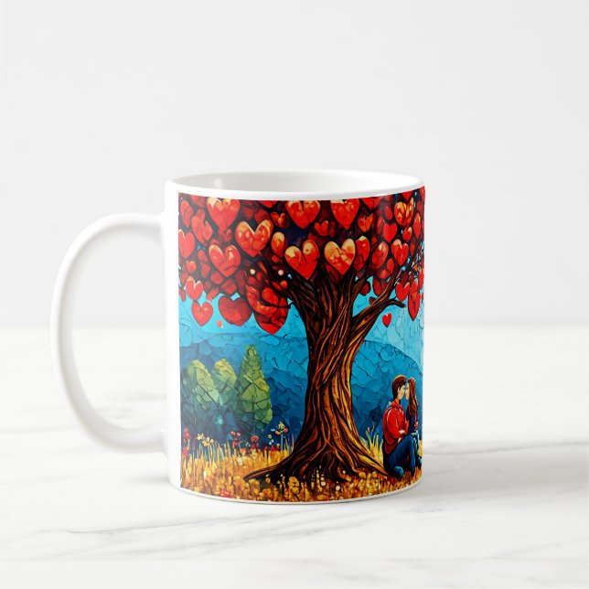 Ein paar sitzen unter einem Baum Kaffeetasse (Links)