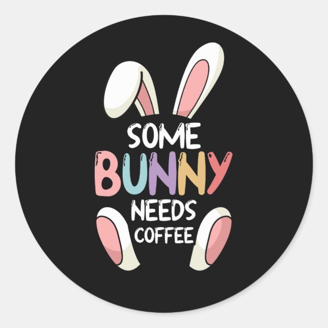 Ein paar sonnige Bedürfnisse Kaffee Rabbit Funny O Runder Aufkleber (Vorderseite)