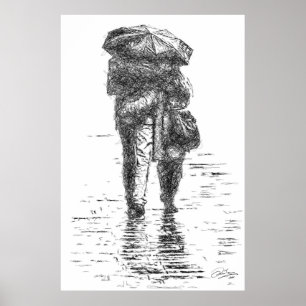 Ein paar Spaziergänge im Regen Poster