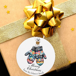 Ein Paar von gemütlich gezinkten Winterhalbkugeln  Geschenkanhänger