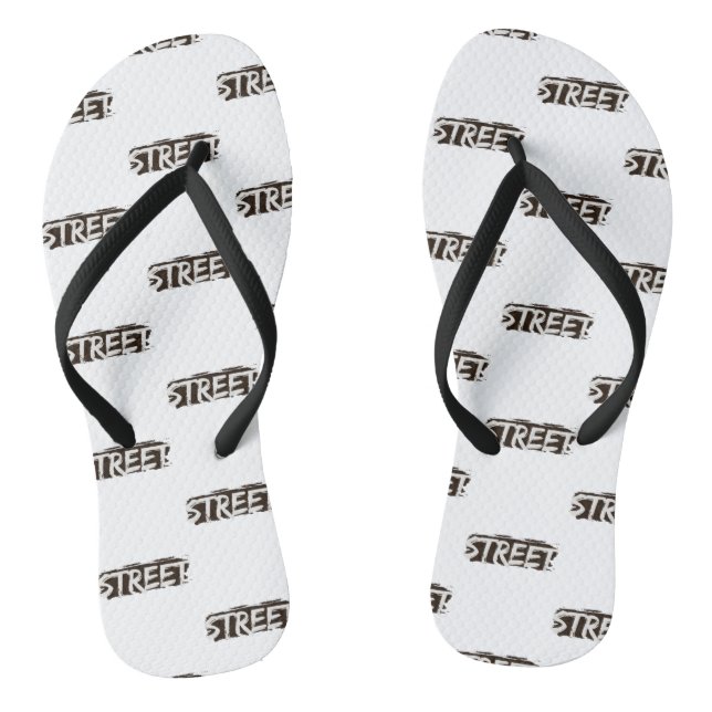 Ein Paar weiße Pantoffeln Flip Flops (Fußbett)