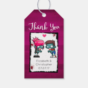 Ein Paar Zombies in der Liebe Hochzeit Vielen Dank Geschenkanhänger