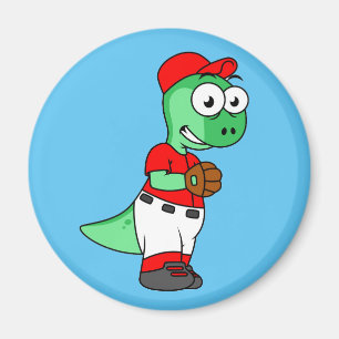 Ein Pachycephalosaurus Baseball Pitcher. Magnet