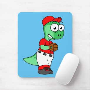 Ein Pachycephalosaurus Baseball Pitcher. Mousepad