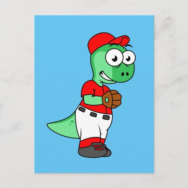 Ein Pachycephalosaurus Baseball Pitcher. Postkarte (Vorderseite)