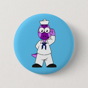 Ein Pachycephalosaurus Dinosaur Marine Sailor. Button