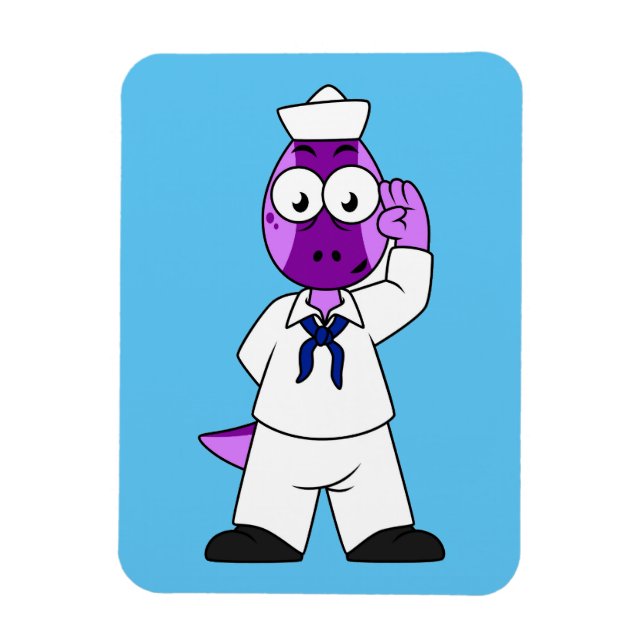 Ein Pachycephalosaurus Dinosaur Marine Sailor. Magnet (Vertikal)