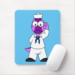 Ein Pachycephalosaurus Dinosaur Marine Sailor. Mousepad