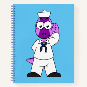 Ein Pachycephalosaurus Dinosaur Marine Sailor. Notizbuch