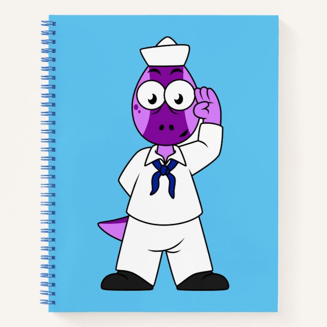 Ein Pachycephalosaurus Dinosaur Marine Sailor. Notizbuch (Vorderseite)