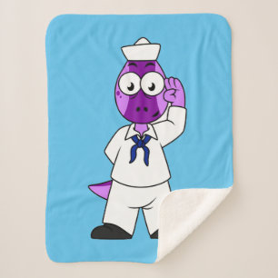 Ein Pachycephalosaurus Dinosaur Marine Sailor. Sherpadecke