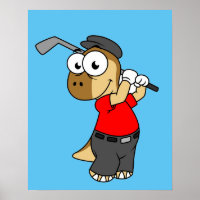 Ein Pachycephalosaurus Dinosaurier Playing Golf.