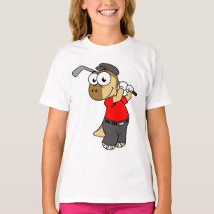 Ein Pachycephalosaurus Dinosaurier Playing Golf. T-Shirt