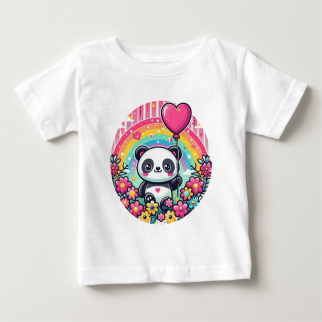 Ein Panda mit Herz Baby T-shirt (Vorderseite)