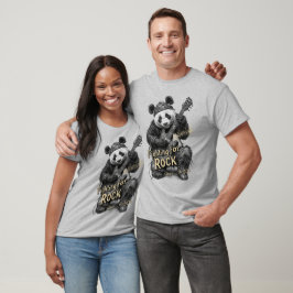 Ein Panda sagt: Kämpfe für Rock auf einem Grau T-Shirt