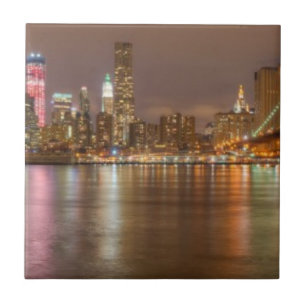 Ein Panorama der New- York CitySkyline Fliese