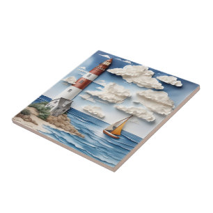 Ein Papier-Traum am Meer 3 Fliese
