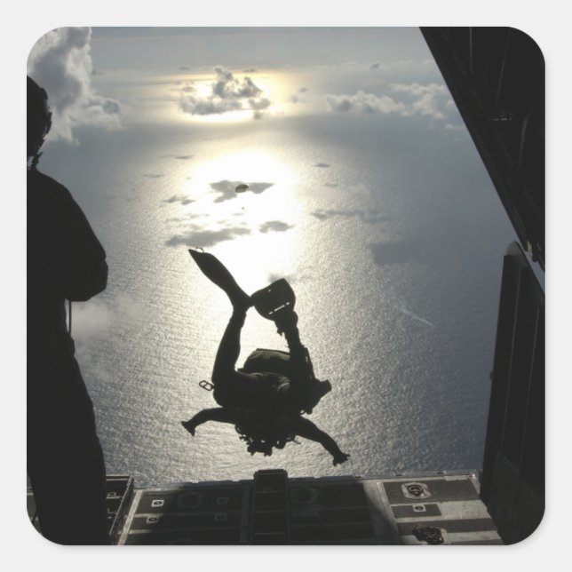 Ein Parareskuemer der Luftwaffe Quadratischer Aufkleber (Vorderseite)