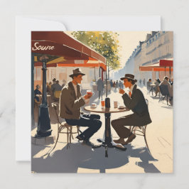 Ein Pariser Tisch in der Sonne Feiertagskarte