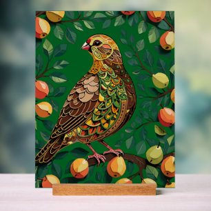 Ein Partridge in einem Birnbaum-Ausschnitt im Stif Acrylschild