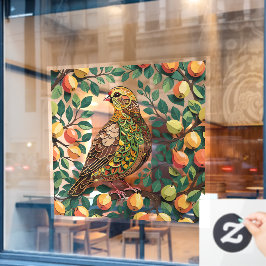 Ein Partridge in einem Birnbaum-Ausschnitt im Stif Fensteraufkleber