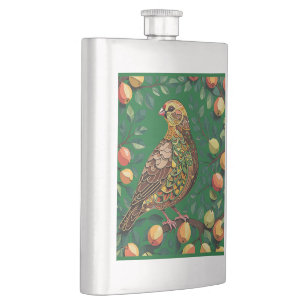 Ein Partridge in einem Birnbaum-Ausschnitt im Stif Flachmann