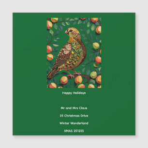 Ein Partridge in einem Birnbaum-Ausschnitt im Stif Magnetkarte