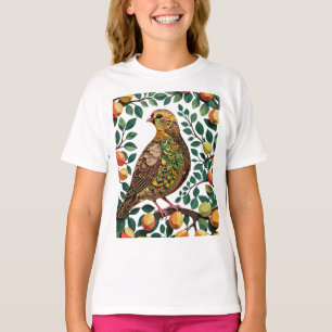 Ein Partridge in einem Birnbaum-Ausschnitt im Stif T-Shirt