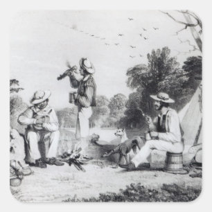 Ein Party zum Erforschen Quadratischer Aufkleber