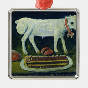 Ein paschal Lamm, 1914 Silbernes Ornament